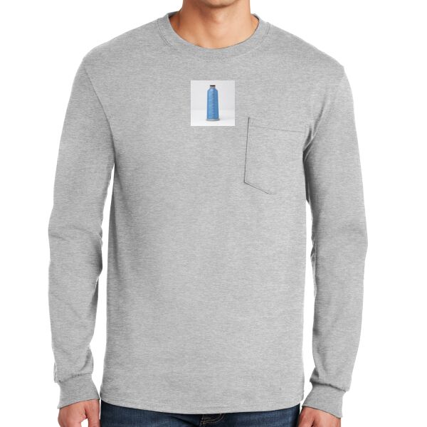 Ultra Cotton ® 100% Cotton Long Sleeve T Shirt with Pocket Thumbnail