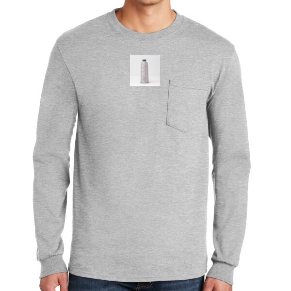 Ultra Cotton ® 100% Cotton Long Sleeve T Shirt with Pocket Thumbnail