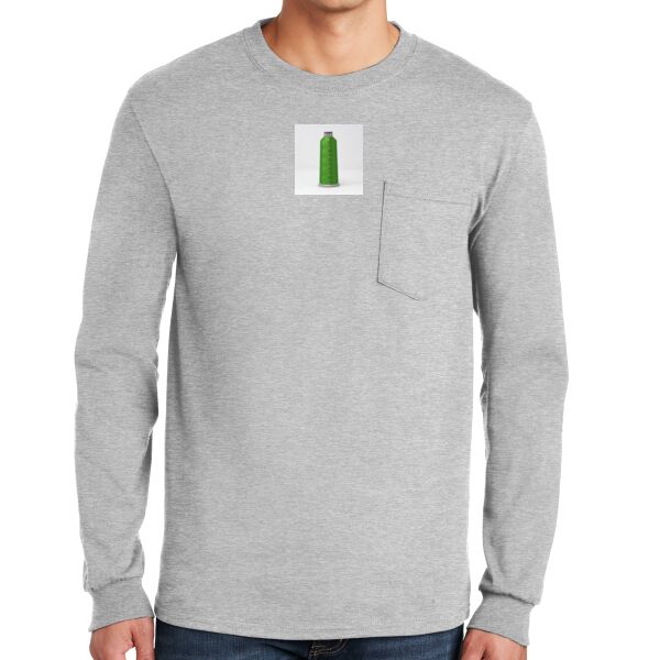 Ultra Cotton ® 100% Cotton Long Sleeve T Shirt with Pocket Thumbnail