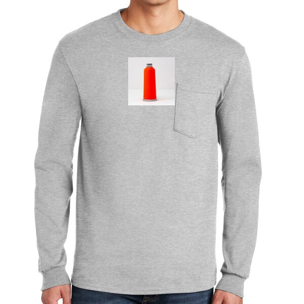 Ultra Cotton ® 100% Cotton Long Sleeve T Shirt with Pocket Thumbnail