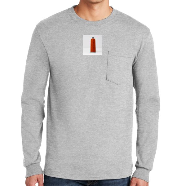 Ultra Cotton ® 100% Cotton Long Sleeve T Shirt with Pocket Thumbnail