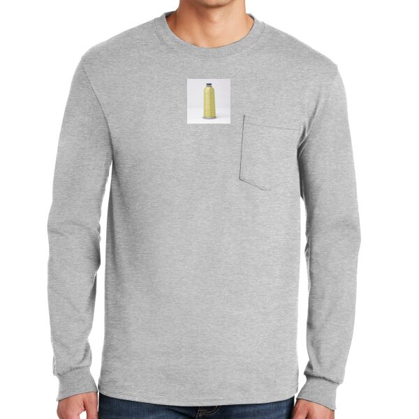 Ultra Cotton ® 100% Cotton Long Sleeve T Shirt with Pocket Thumbnail