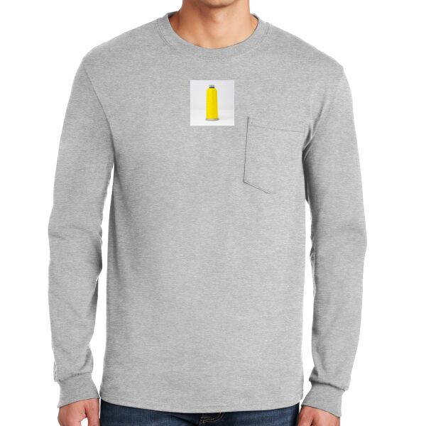 Ultra Cotton ® 100% Cotton Long Sleeve T Shirt with Pocket Thumbnail